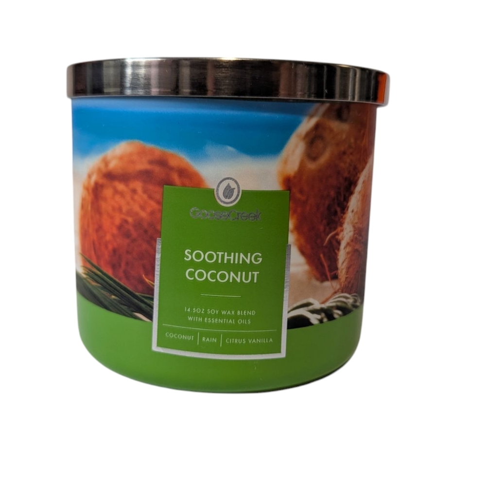 Goose Creek Soothing Coconut 3- Wick Tumbler Candle.Wt 14.5oz (411g)